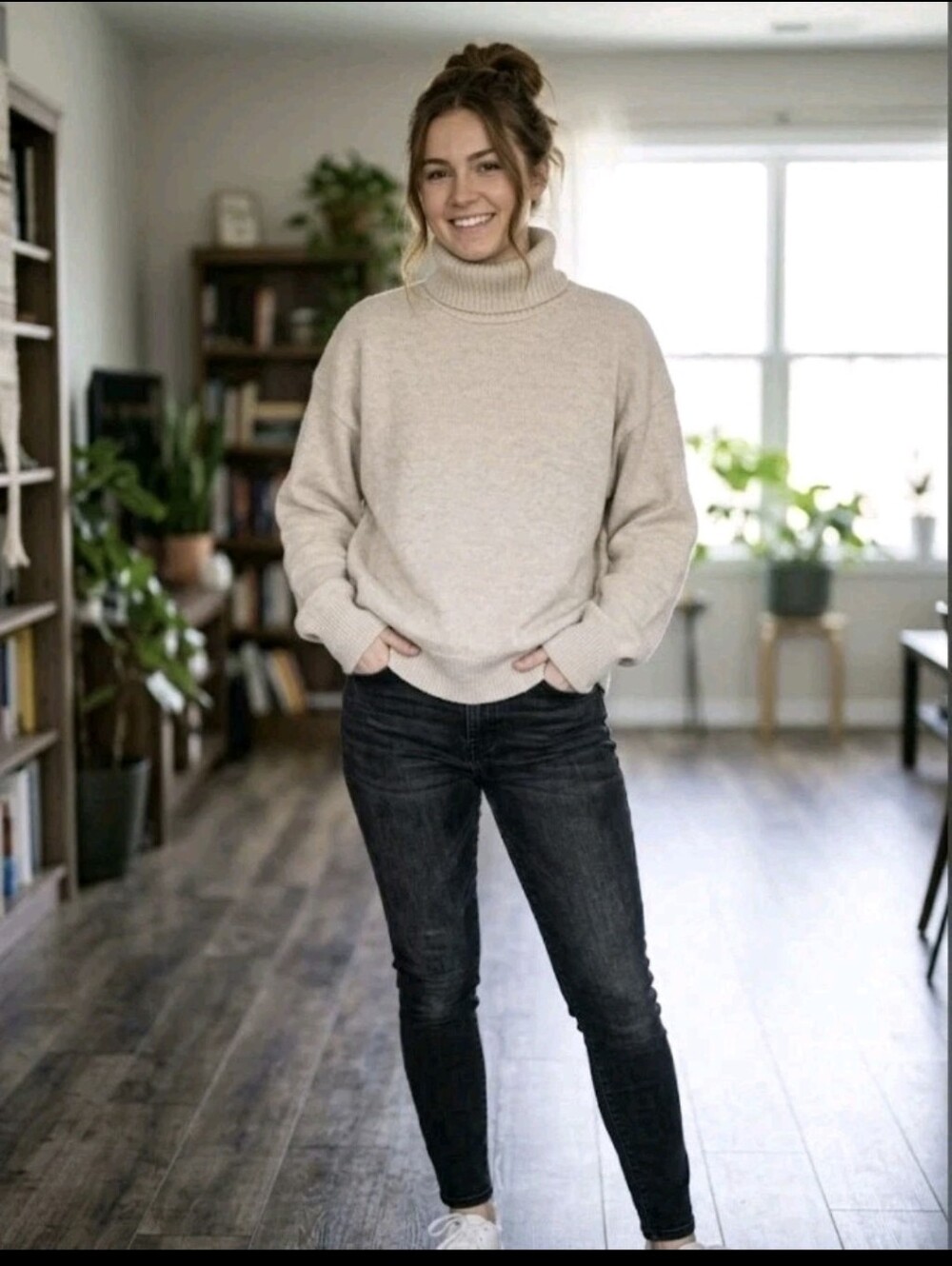 Princess Polly Oversized Ribbed Turtleneck Sweater Size XS/S.